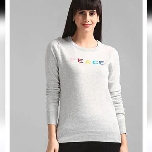 GAP for Good Rainbow “Peace” Gray Crew Neck Sweater Small